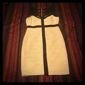 Cream and black dress